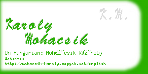 karoly mohacsik business card